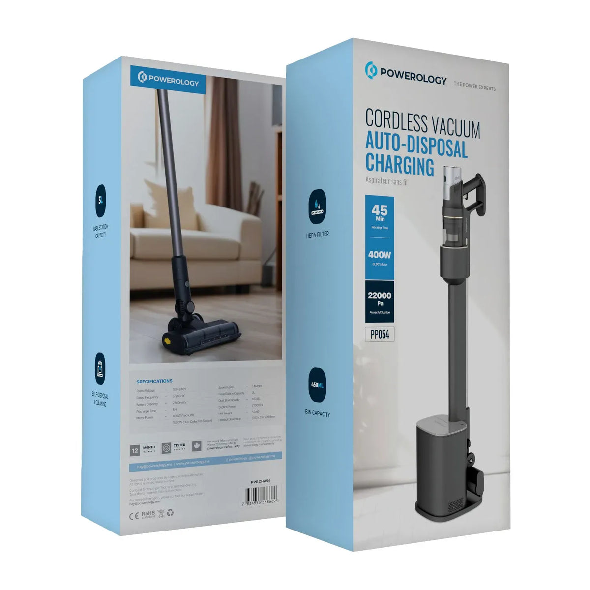 Powerology Cordless Vacuum Auto Disposal Charging Black – image 15