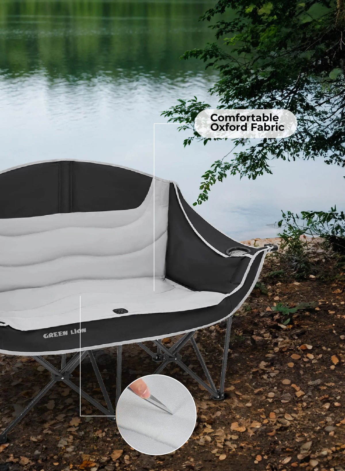 Green Lion Double Camping Chair Beige – image 15