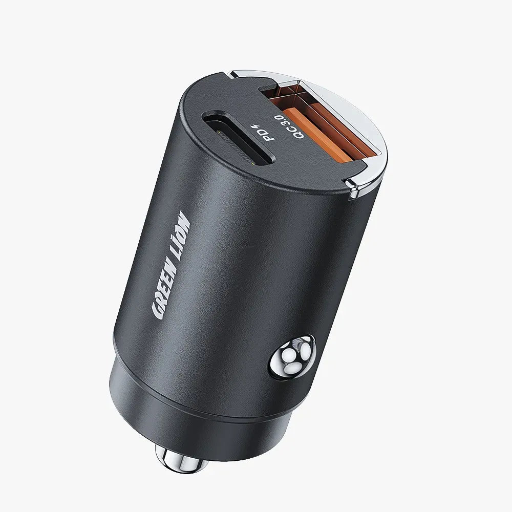 Green Lion Ring Charge Dual Port Car Charger PD 36 WCto L 1 m Cable - Black – image 2
