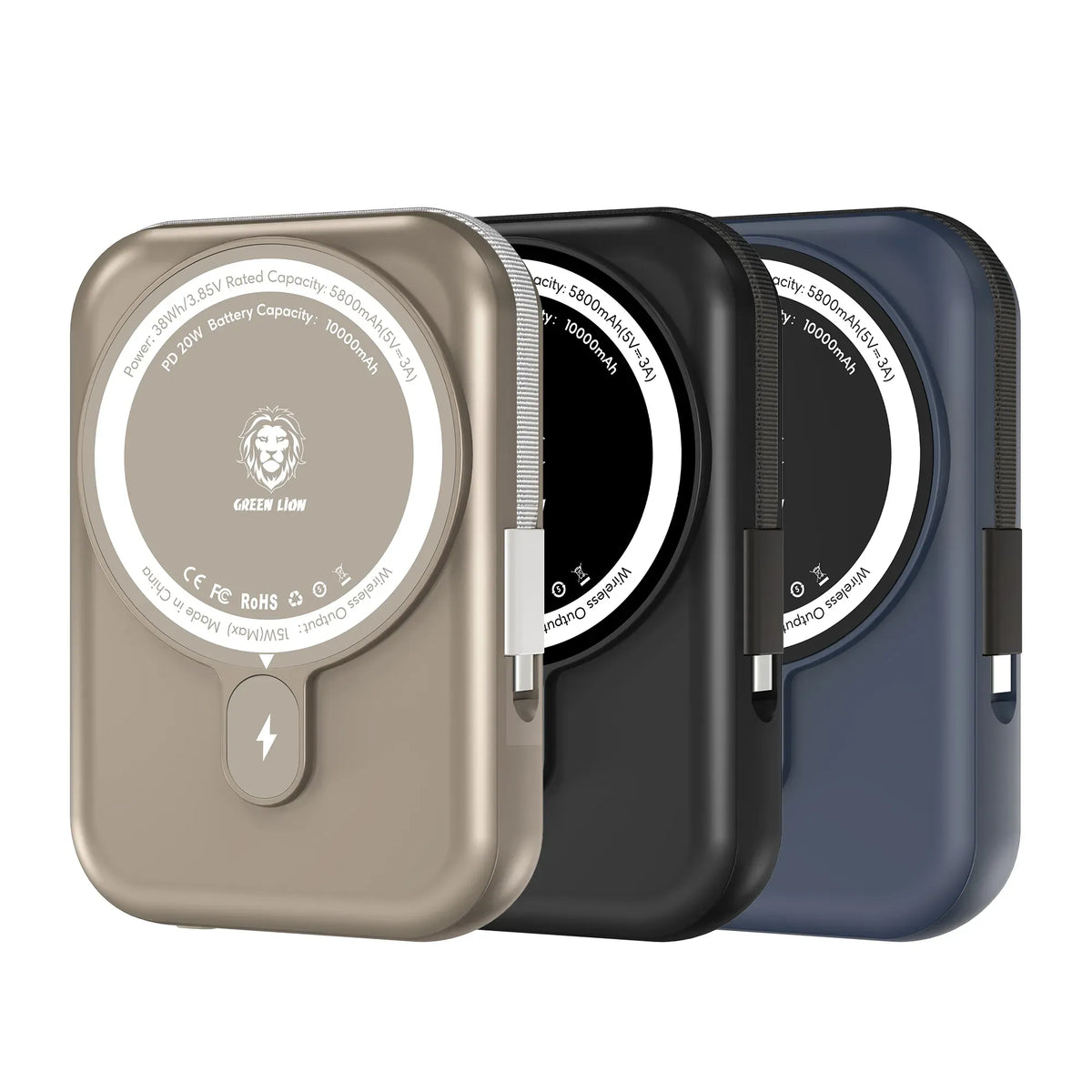 Green Lion 10000 m Ah Monaco Mag Safe Power Bank - Black – image 3