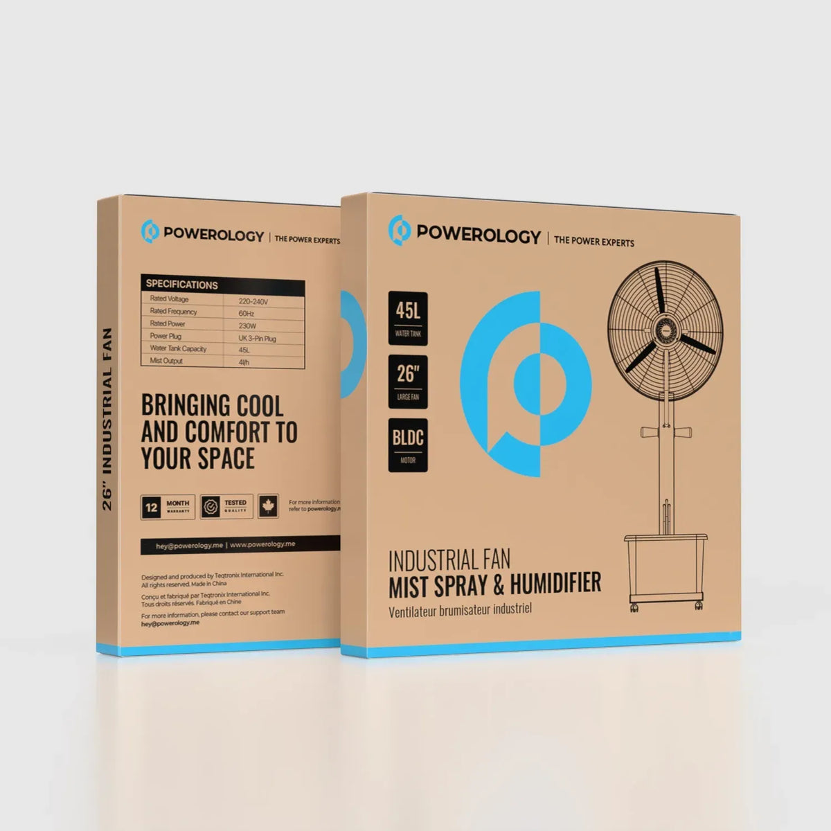 Powerology Industrial Fan Mist Spray Humidifier Black – image 3