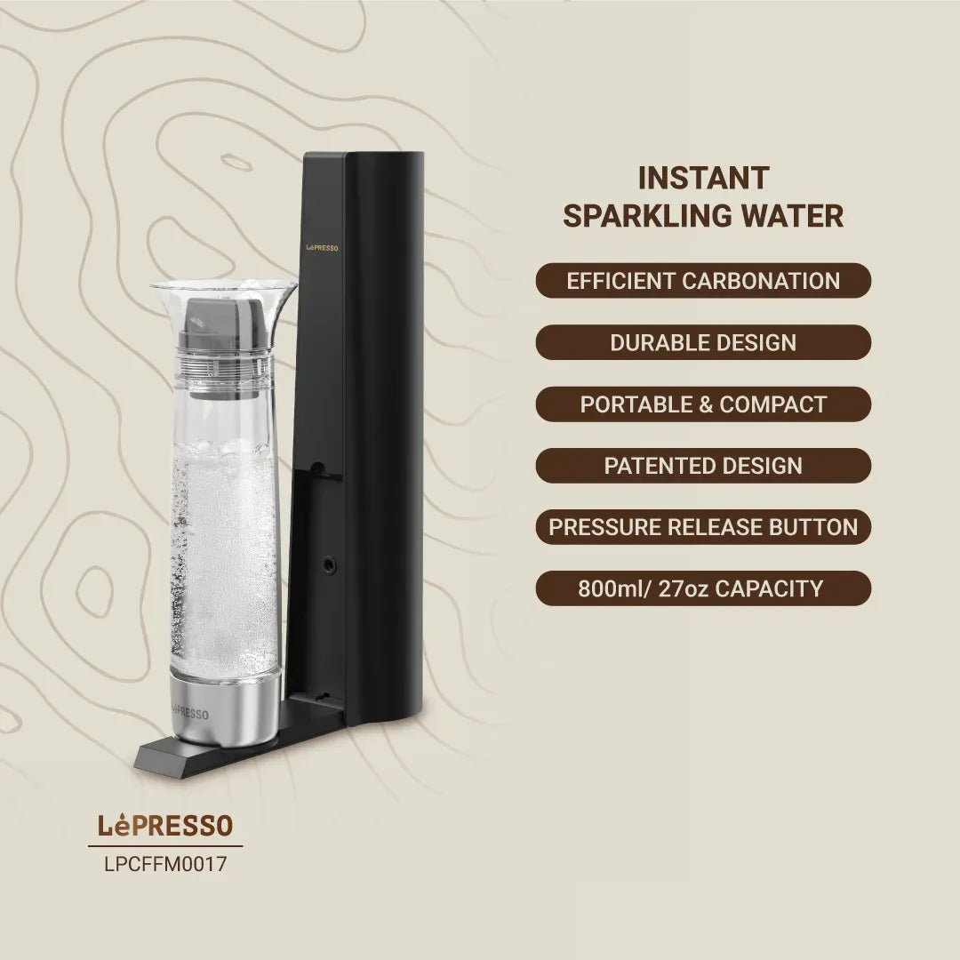 LePresso Carbonator Instant Sparkling Water 800ml Black – image 4