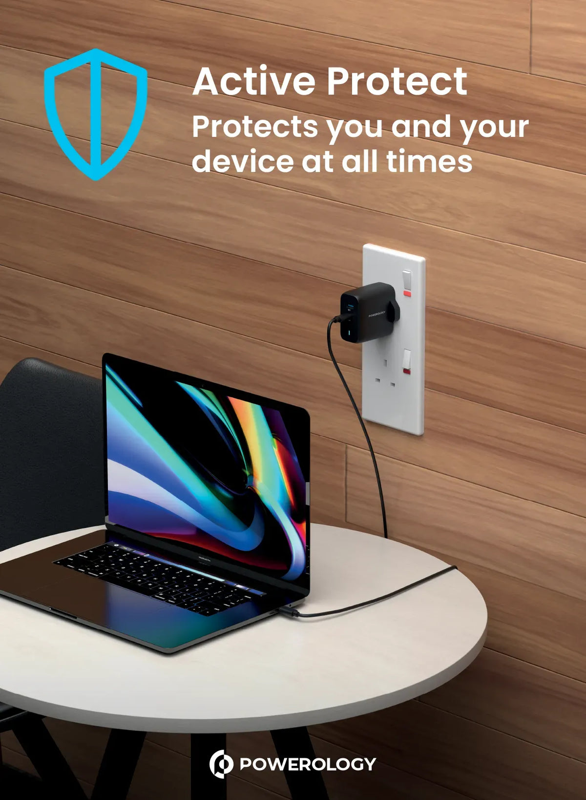 Powerology 63w Ultra Quick Gan Charger 45w PD USB A Quick Charge 18wqc3 0 with 60w Type C to Type C Cable – image 13