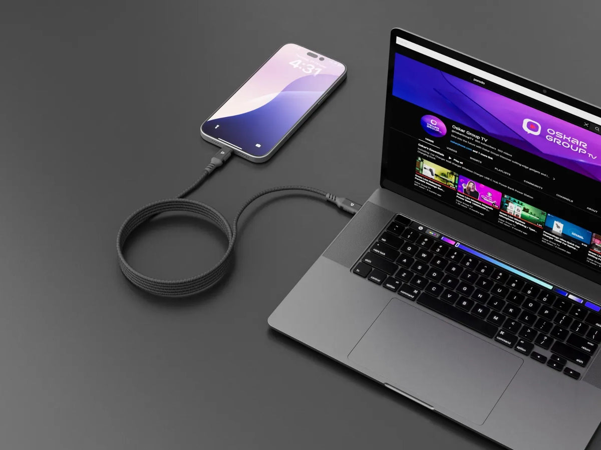 Powerology Malinka Weave Magnetic USB C to Lightning 1 2m Cable PD 30w Gray – image 2