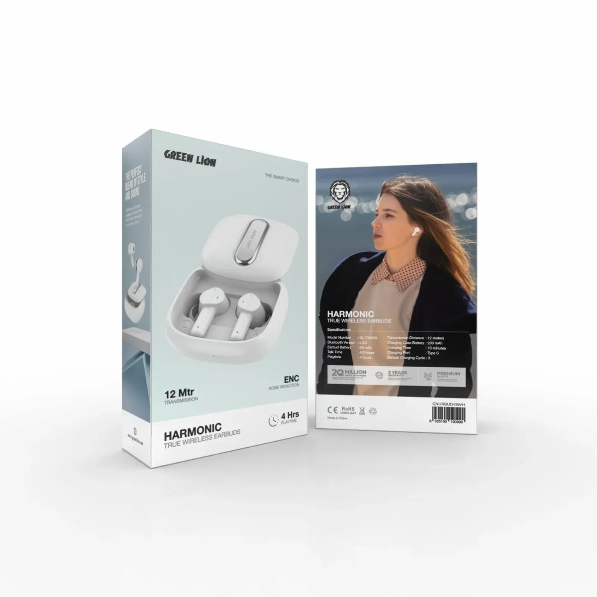 Green Lion Harmonic True Wireless Earbuds - White – image 3