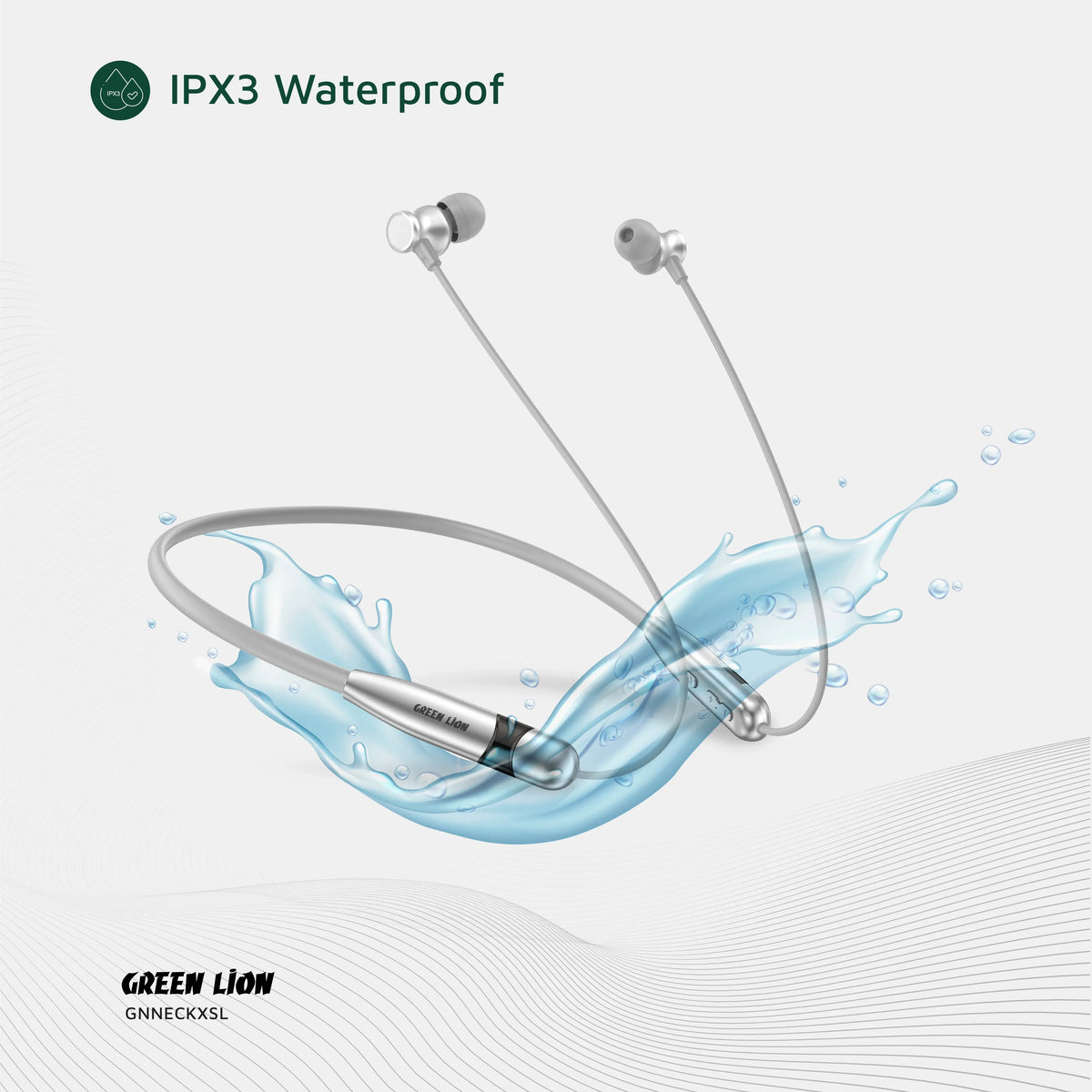Green Lion Neck XWireless Neckband - Silver – image 6