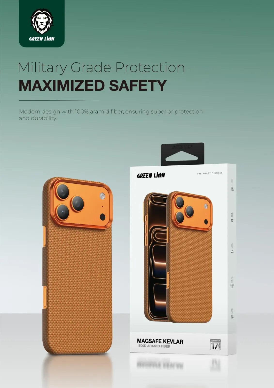 Green Lion MagSafe Kevlar Case - Orange – image 3