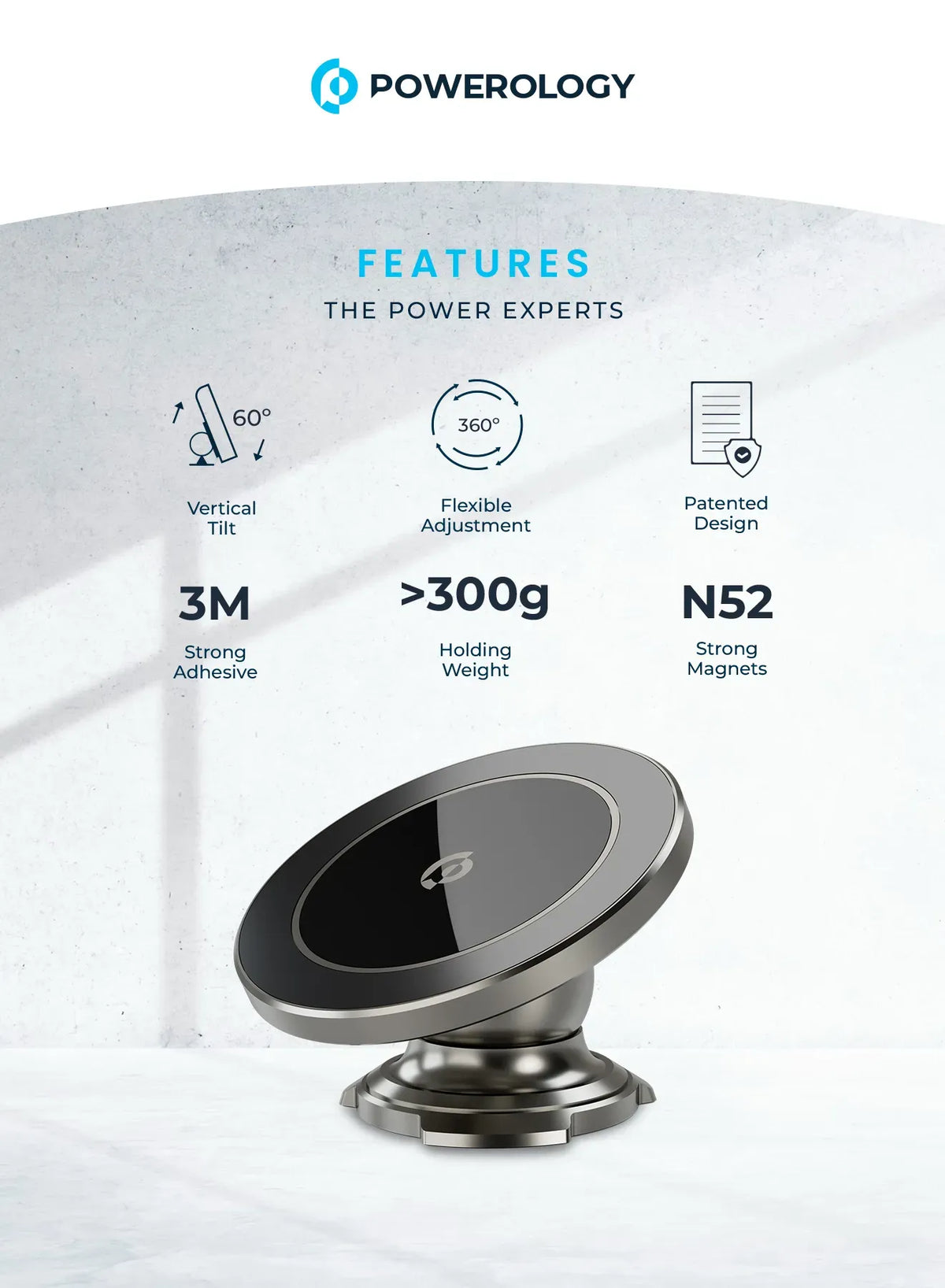 Powerology MagSafe Magnetic Phone Mount Titanium – image 9