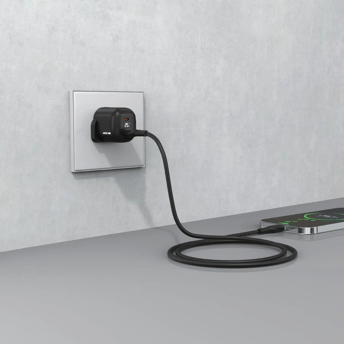 Green Lion Q Series Uk Plug USB C USB A Black – image 4
