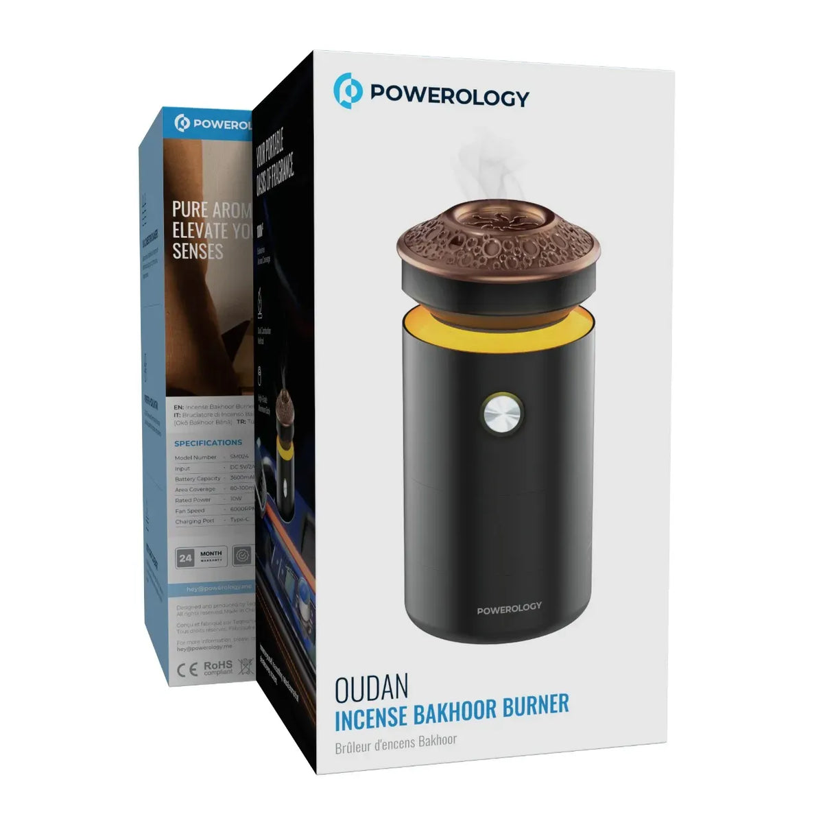 Powerology Oudan Incense Bakhoor Burner Black – image 4