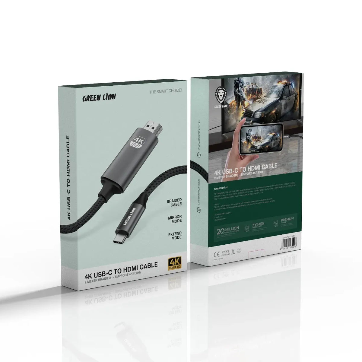 Green Lion 4k USB C to Hdmi Cable Black – image 4
