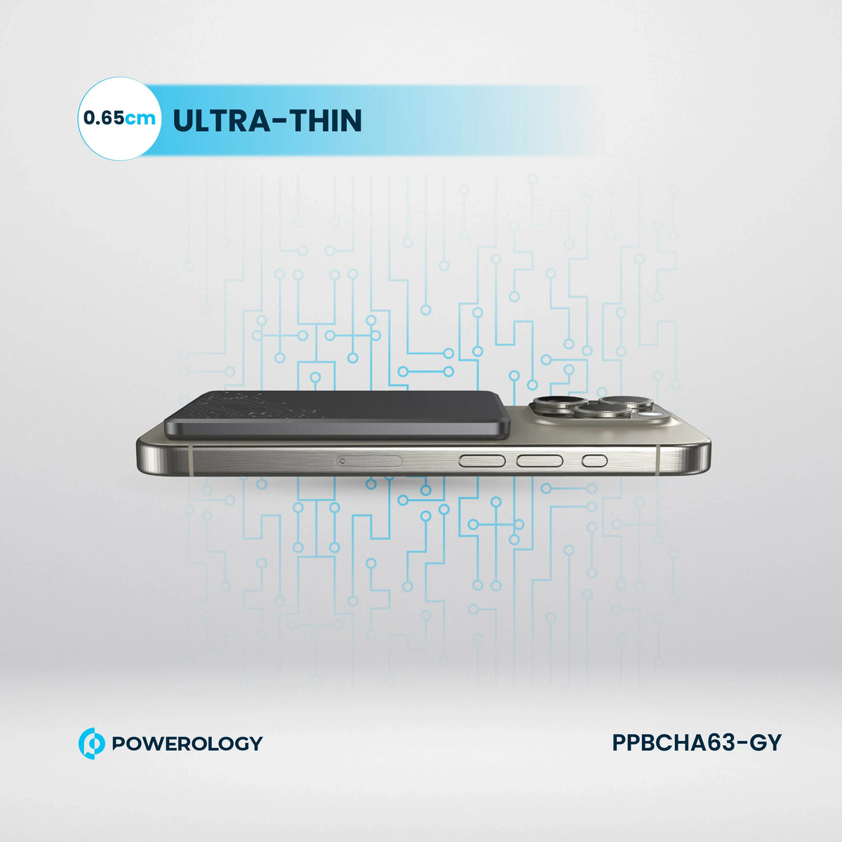 Powerology Ultra-Thin 5000 m Ah Mag Safe Power Bank - Grey – image 8