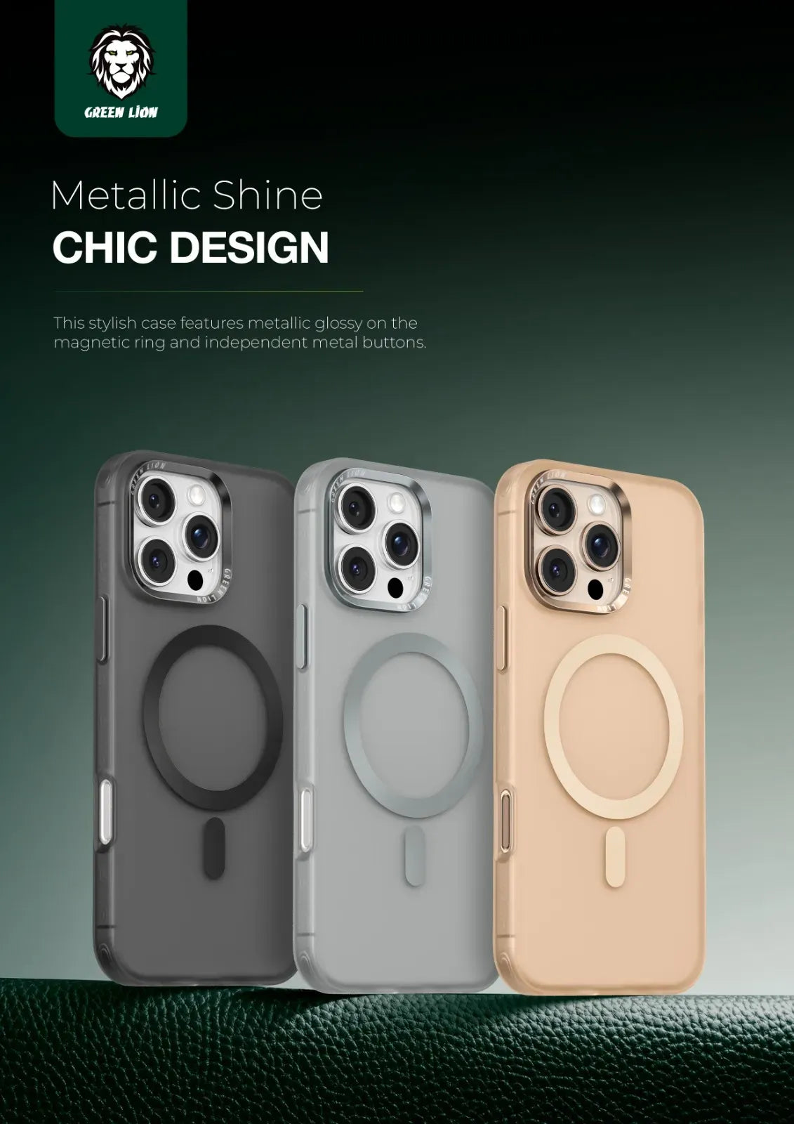 Green Lion Matte Mag Safe X Case - Black – image 3