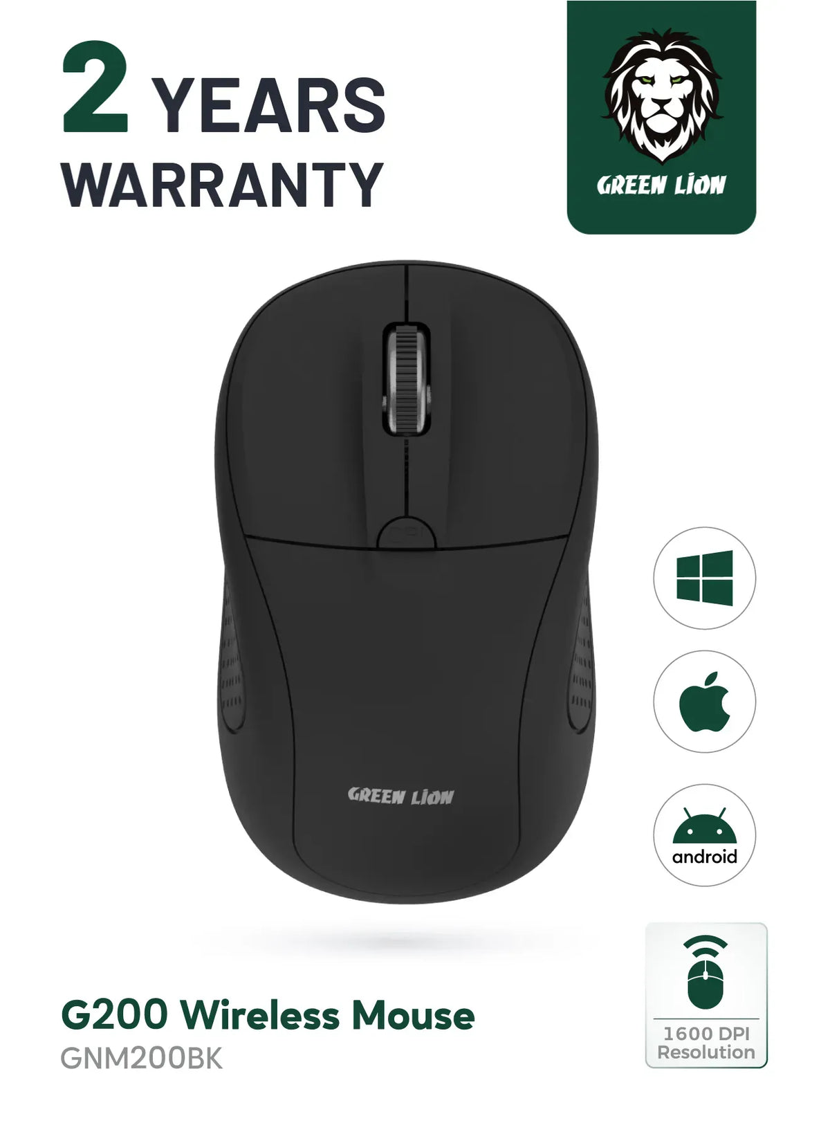 Green Lion G200 Wireless Mouse Black – image 9