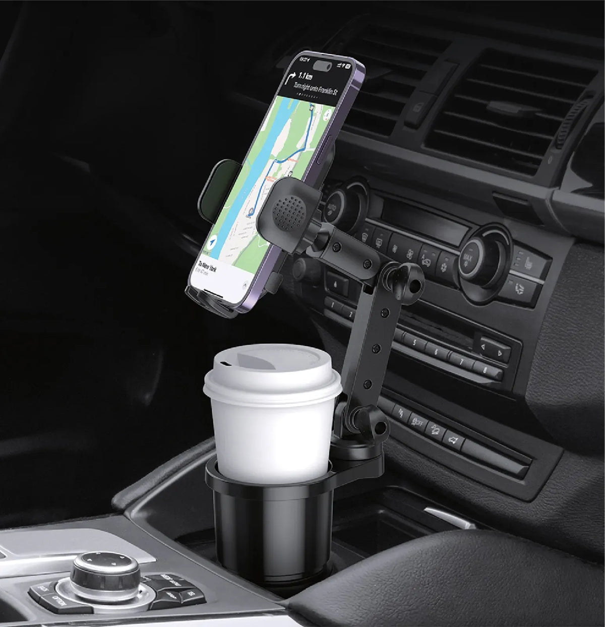 Green Lion 2 in 1 Flexgrip Car Cup Holder Phone Mount Black – image 6
