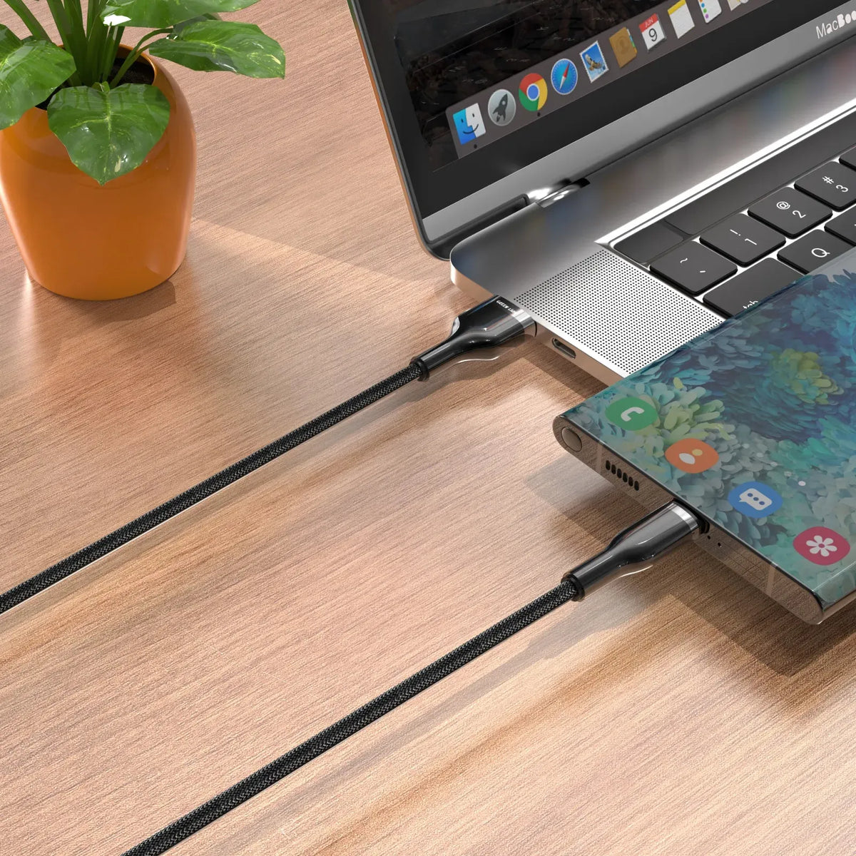Green Lion USB A to USB C Zinc Alloy Braided Cable Black – image 4