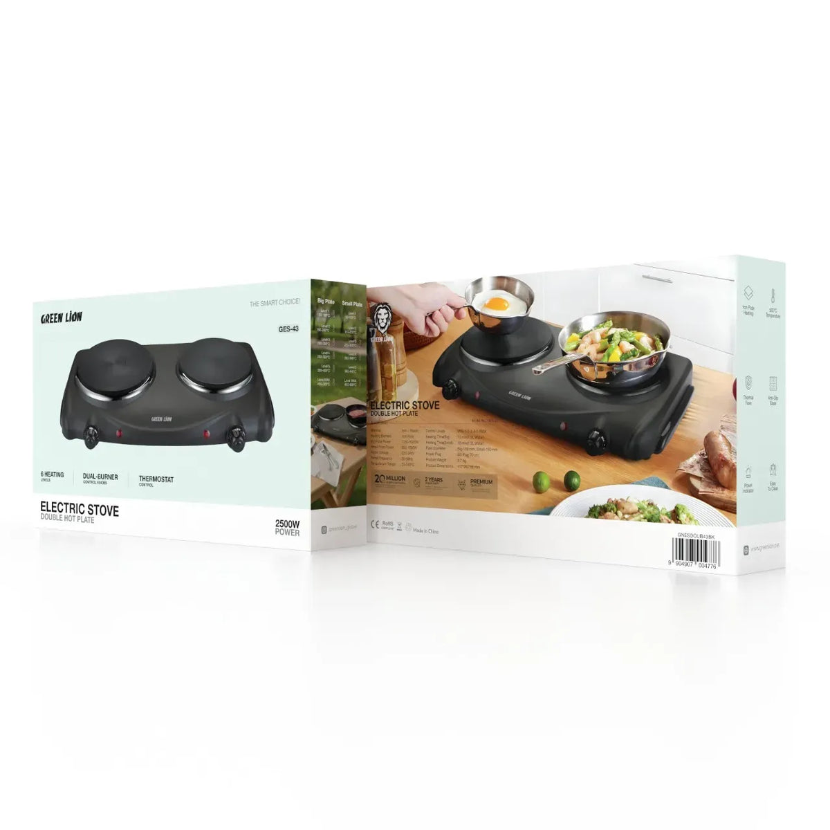 Green Lion Electric Stove Double Hot Plate Black – image 3