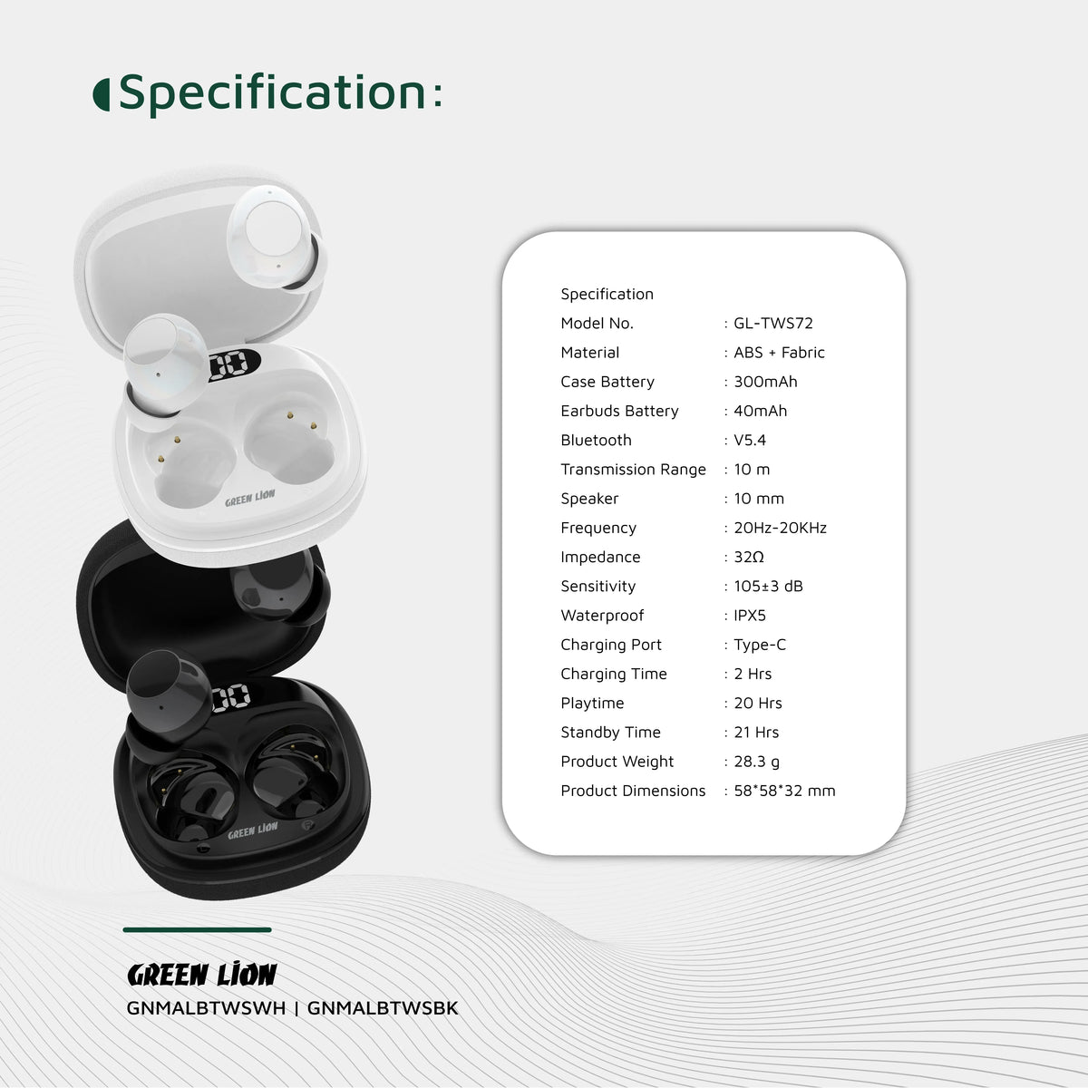 Green Lion Malbun True Wireless Earbuds - White – image 13