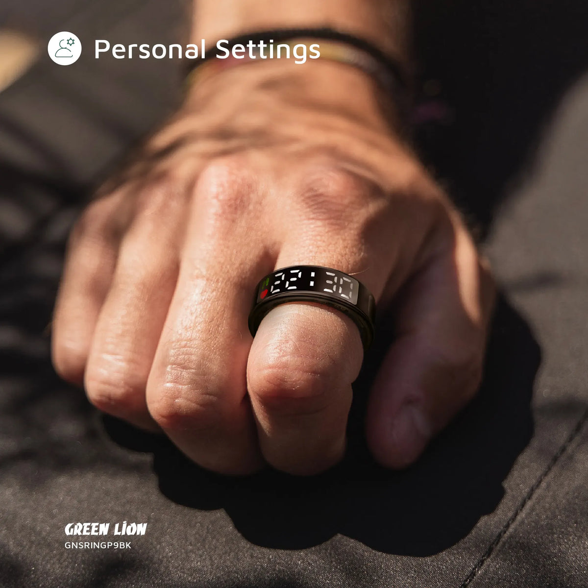 Green Lion Smart Ring Pro With Digital Display - Black – image 8