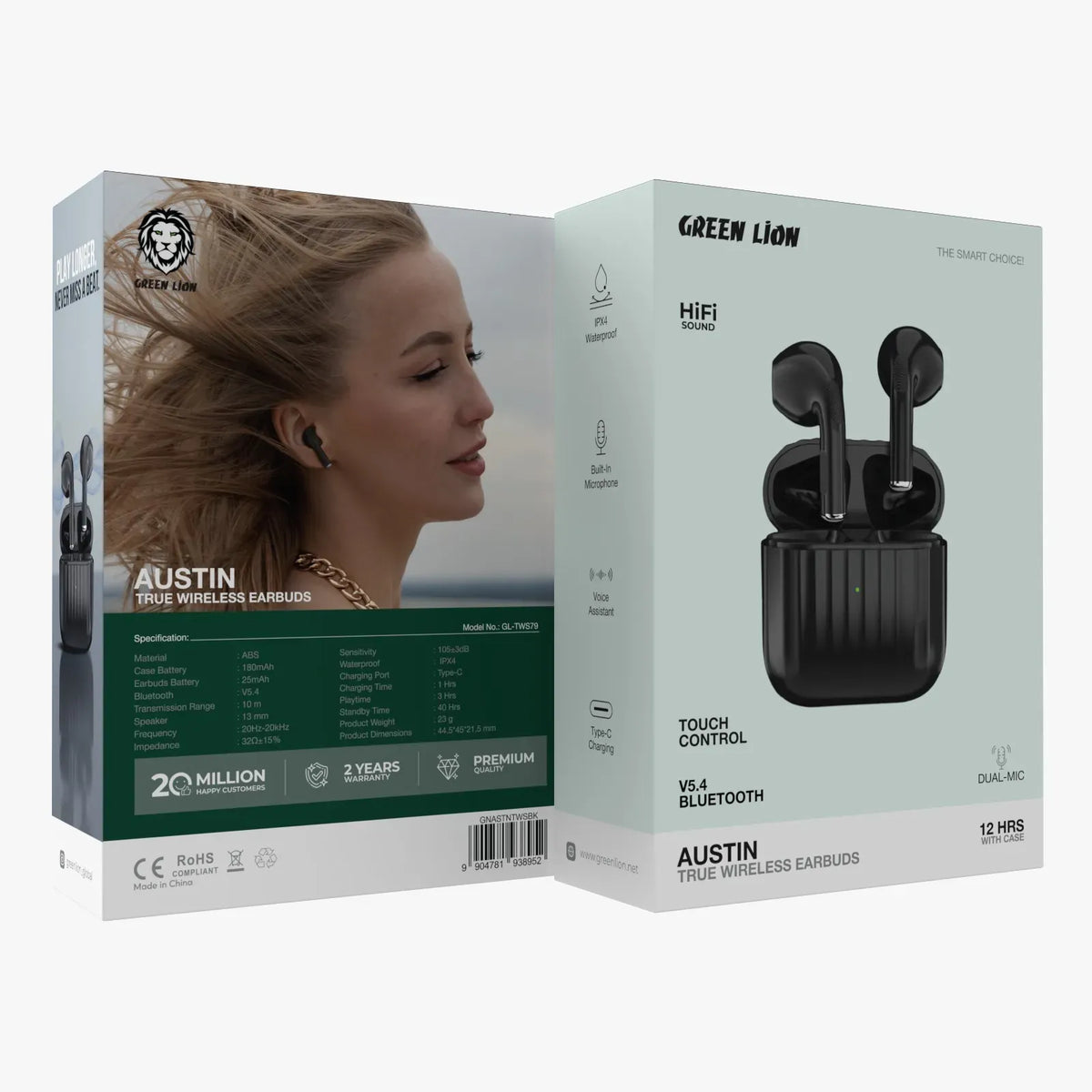 Green Lion Austin True Wireless Earbuds - Black – image 8