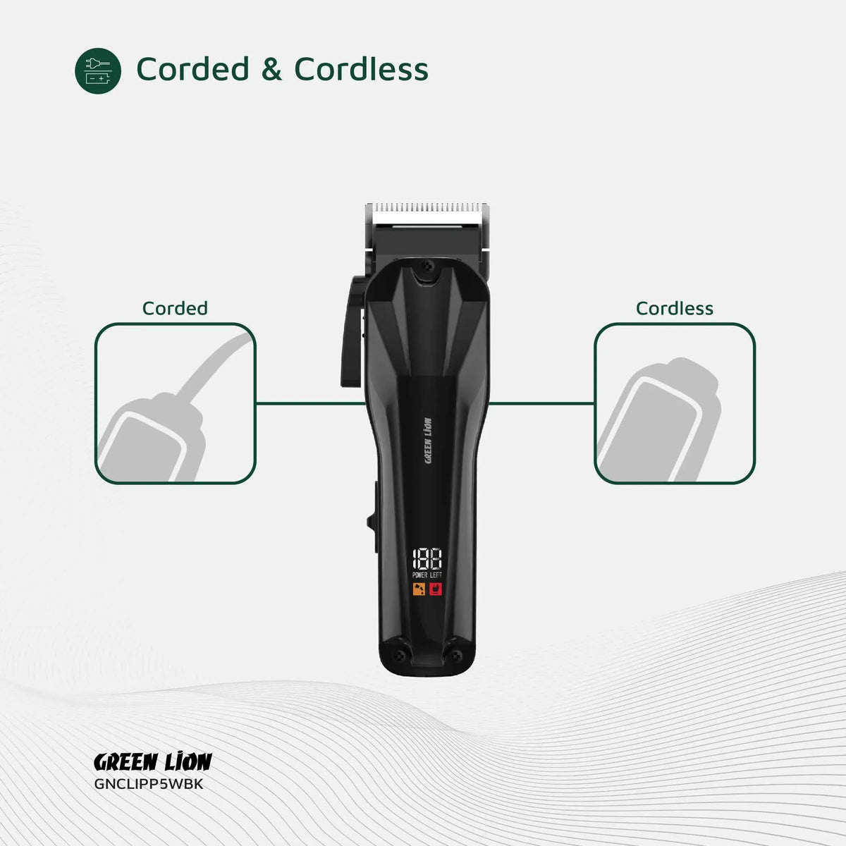 Green Lion Clip Pro Professional Hair Clipper Black – image 8
