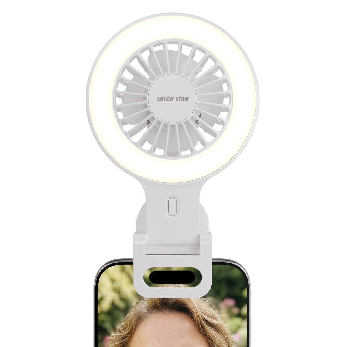 Green Lion AIRGLOW Clip-On Rechargeable Fan - White – image 1