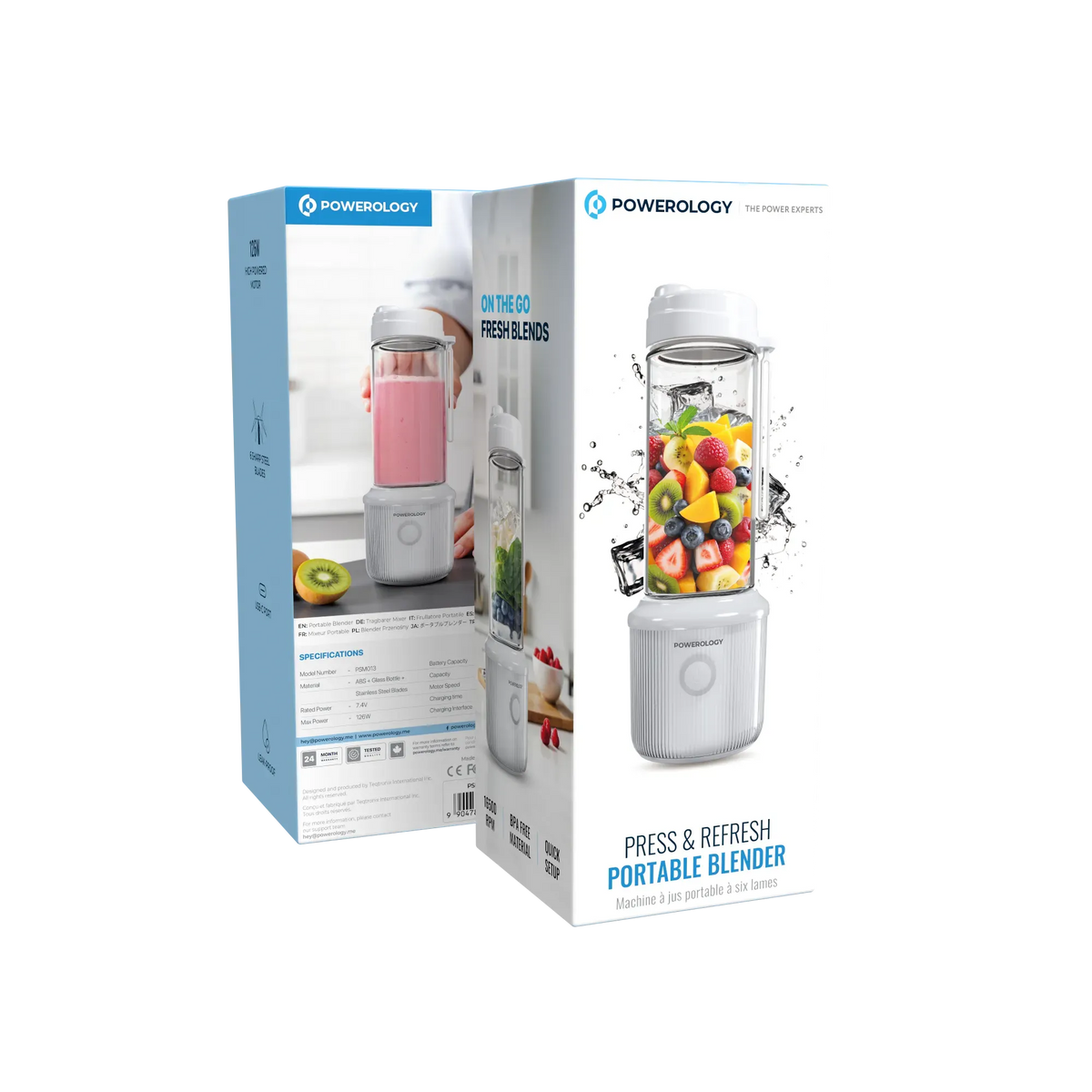Powerology Press &Refresh Portable Blender - White – image 2