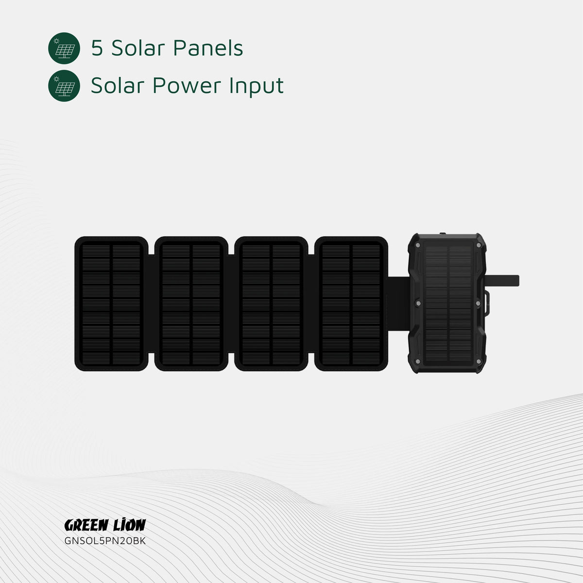 Green Lion Solar 5-Panel 20000 m Ah Power Bank PD 20 W - Black – image 8