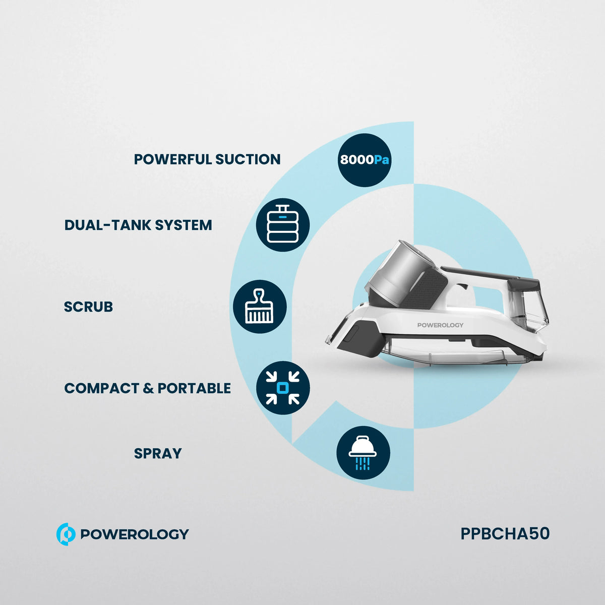 Powerology Cordless Spot Cleaner White – image 9