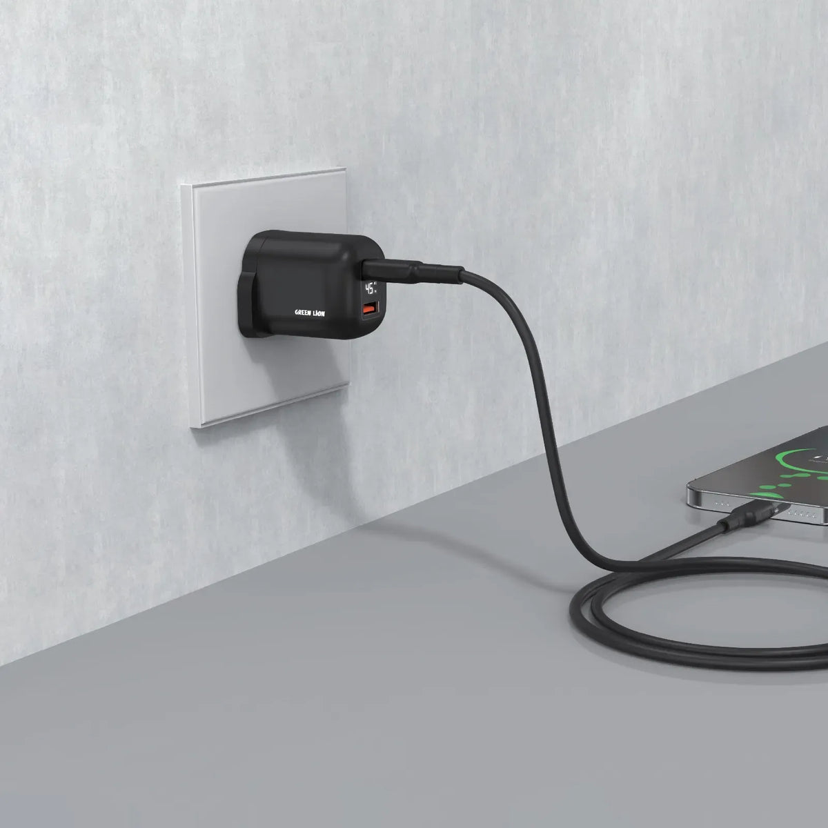Green Lion Q Series Uk Plug USB C USB A Black – image 4