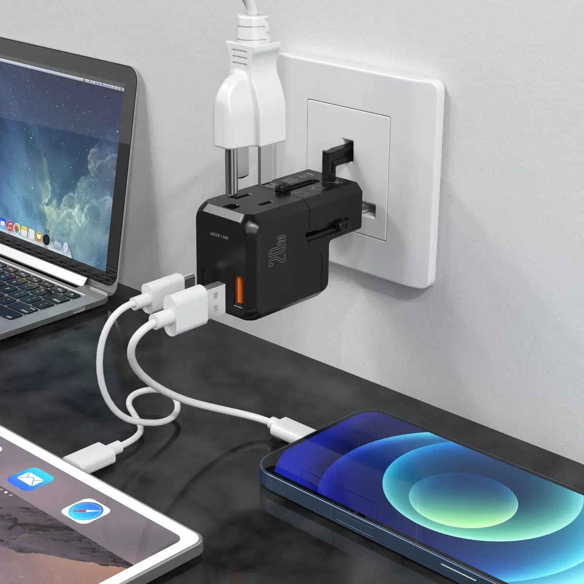 Green Lion Mini Travel Adapter PD 20w Fast Charging Black – image 3