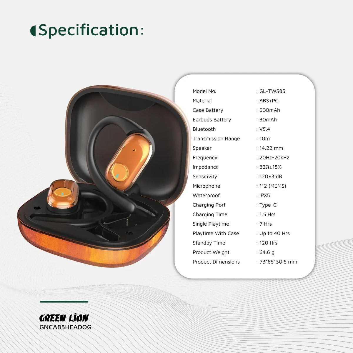 Green Lion Catania Open Ear Headphones Orange – image 9