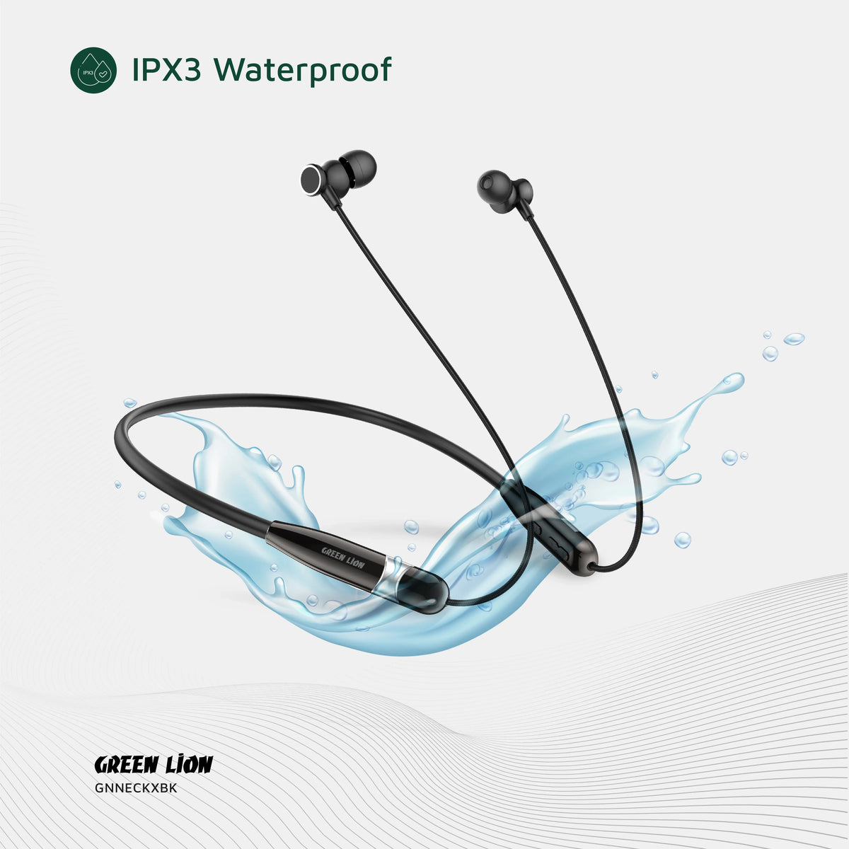 Green Lion Neck XWireless Neckband - Black