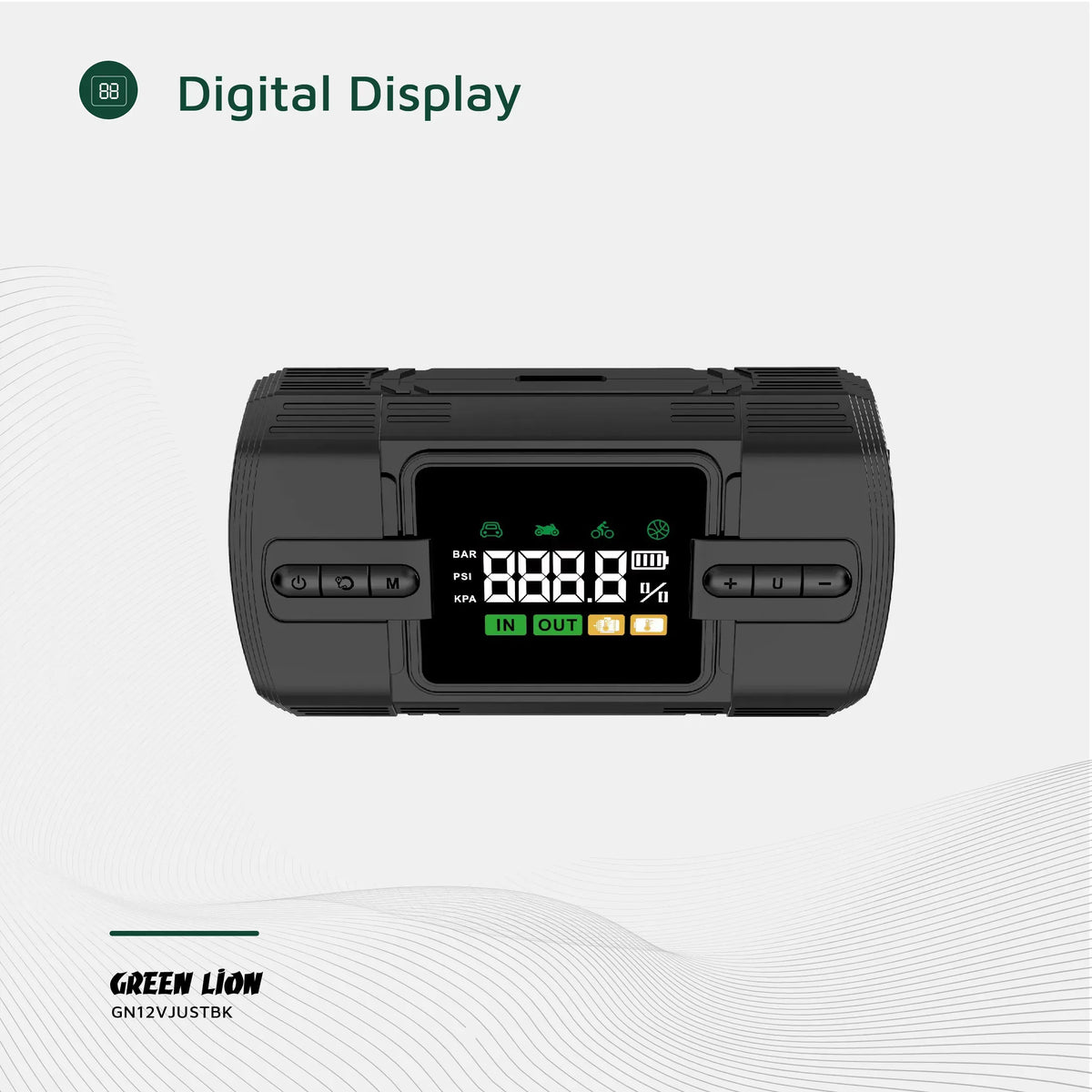Green Lion 12 VJump Starter 12000 m Ah Power Bank|Flash Light|Air Compressor - Black – image 5