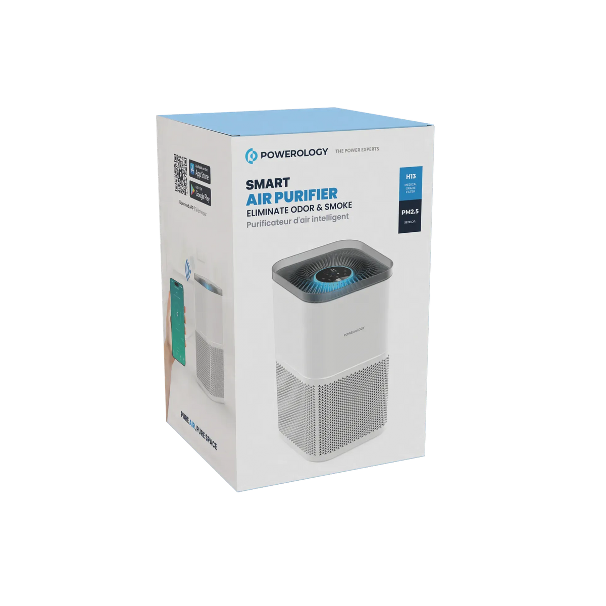 Powerology Smart Air Purifier Eliminate Odor Smoke White – image 3