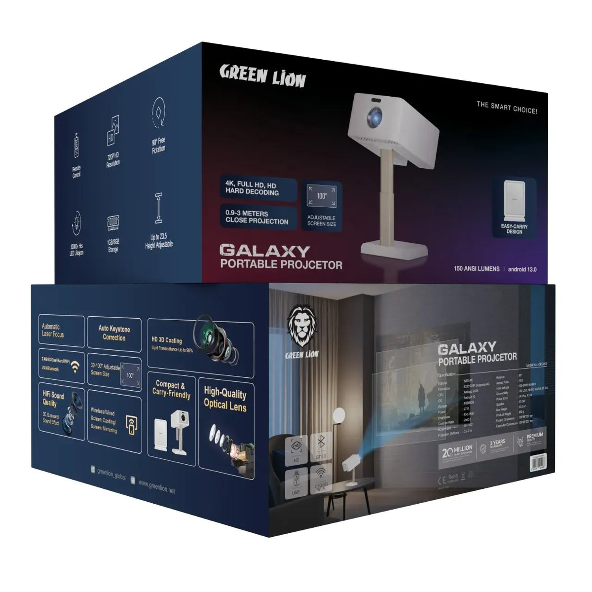Green Lion GALAXYPortable Projector - White – image 9