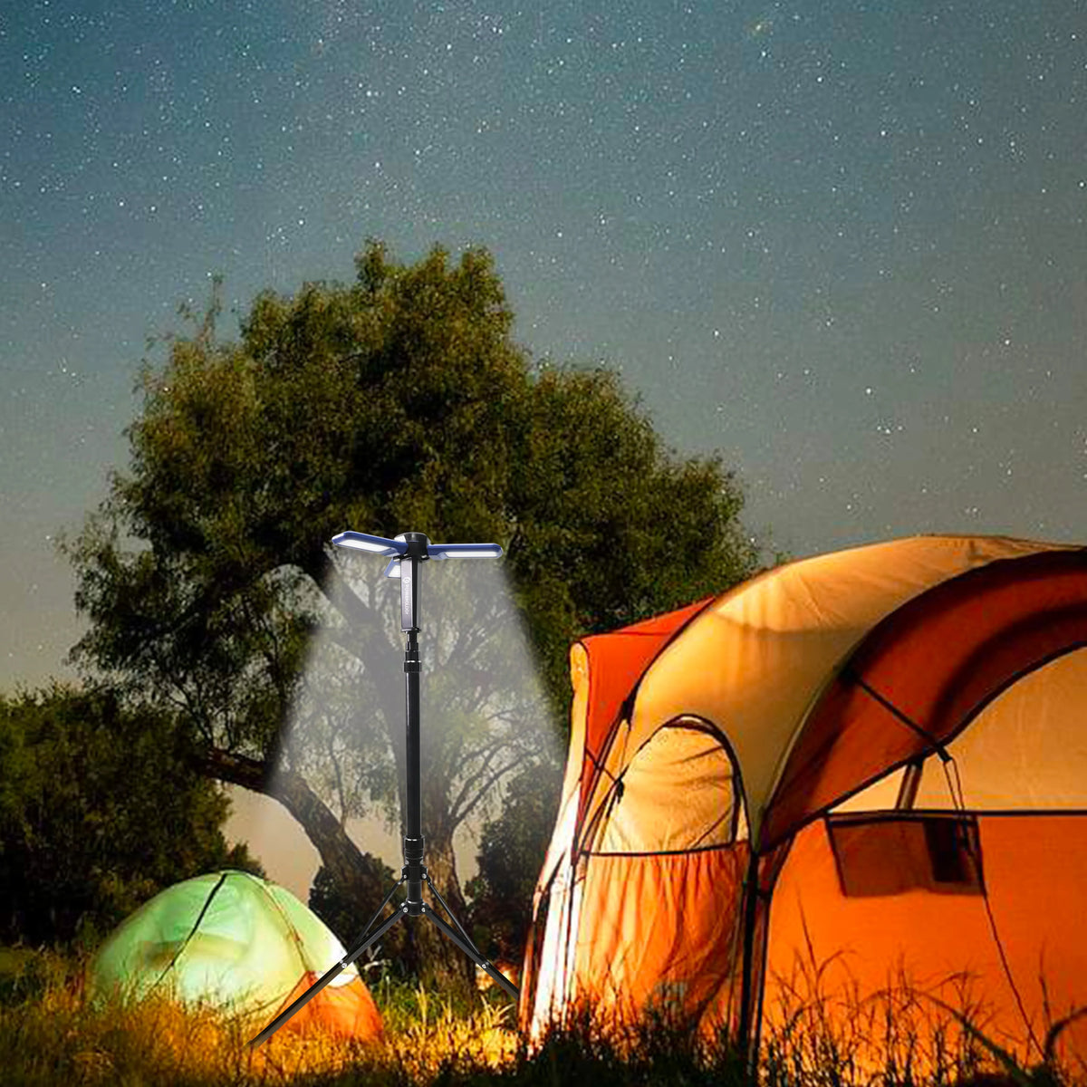 Powerology Camping Solar Foldable Tripod LED Light Ipx4 3 7v 2600mAh Blue – image 14