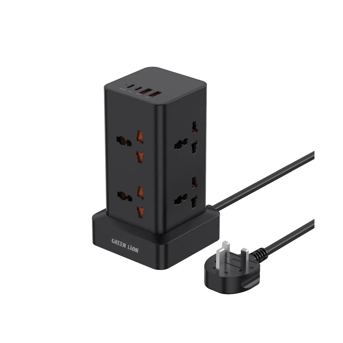 Green Lion Power Tower Multi Port Power Strip Black – image 4
