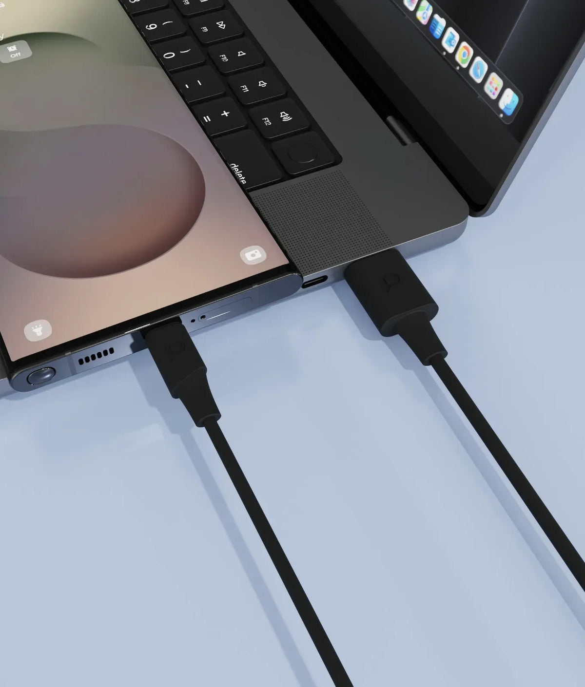 Powerology Power Sync Flex USB-A TOUSB-C 1.2 MCable PD 20 W - Black