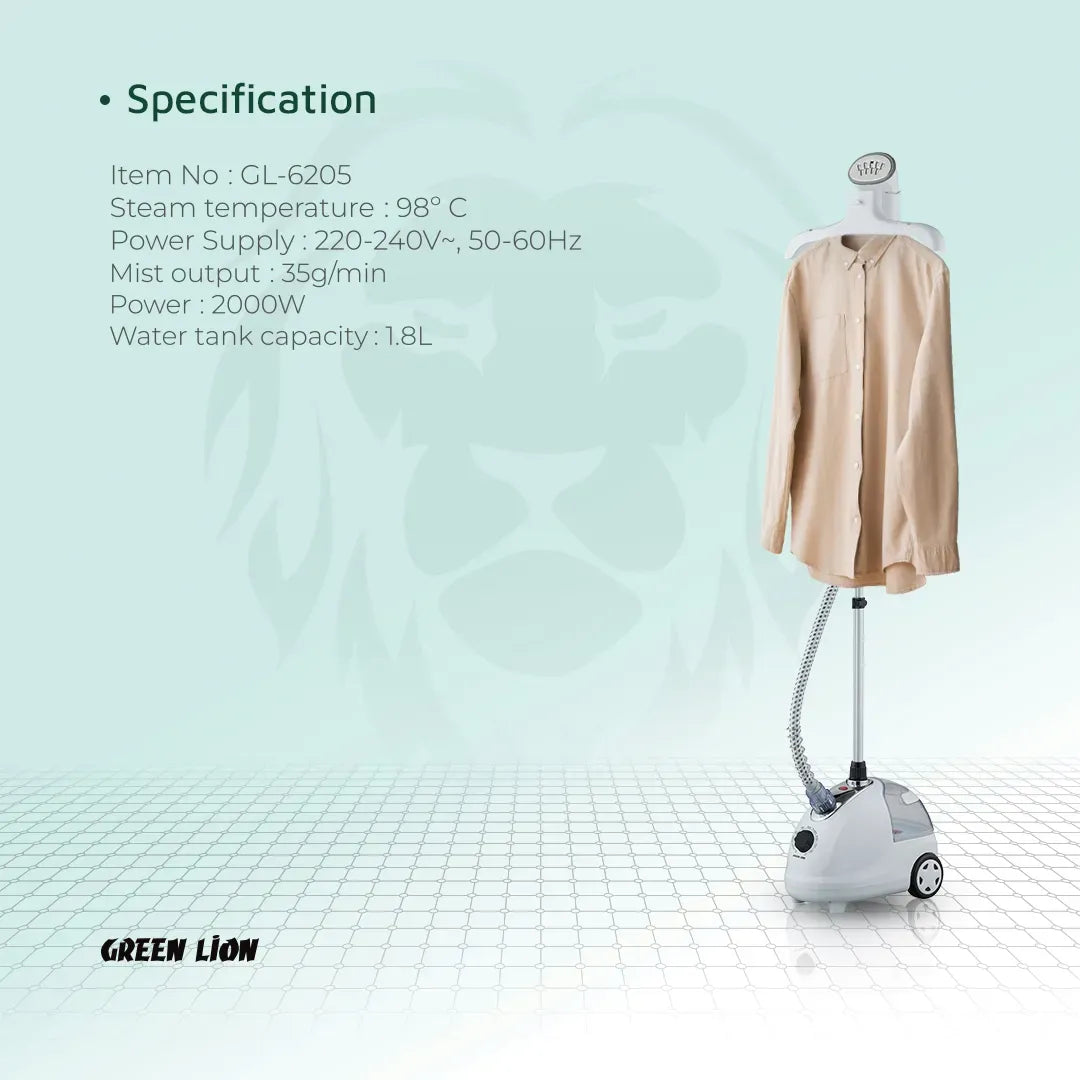 Green Lion Portable Household Garment Steamer 5 Functional 2000w 1 8l White – image 10