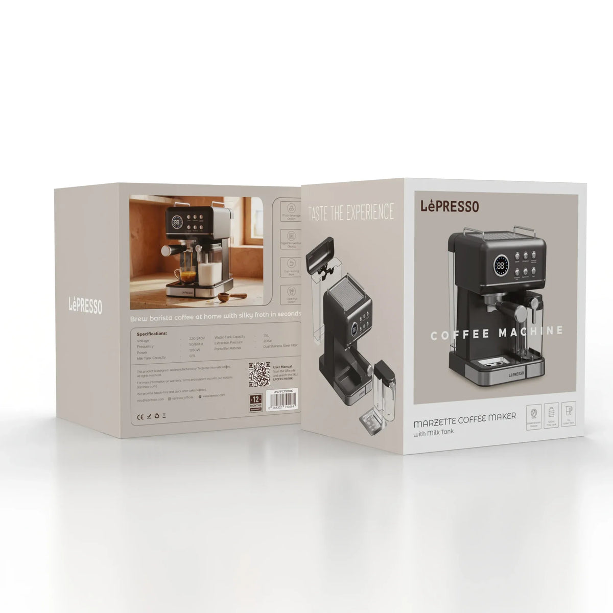 LePresso Marzette Coffee Maker with Milk Tank Black – image 7