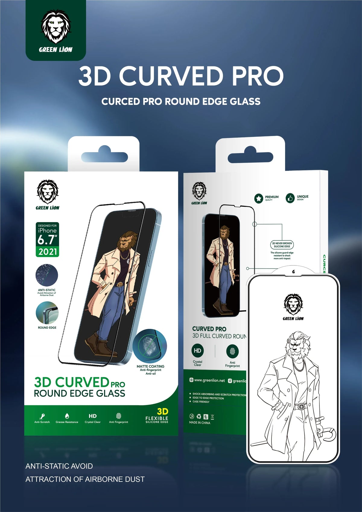 Green 3d Curved Tempered Glass for Iphone 11 Pro – image 7