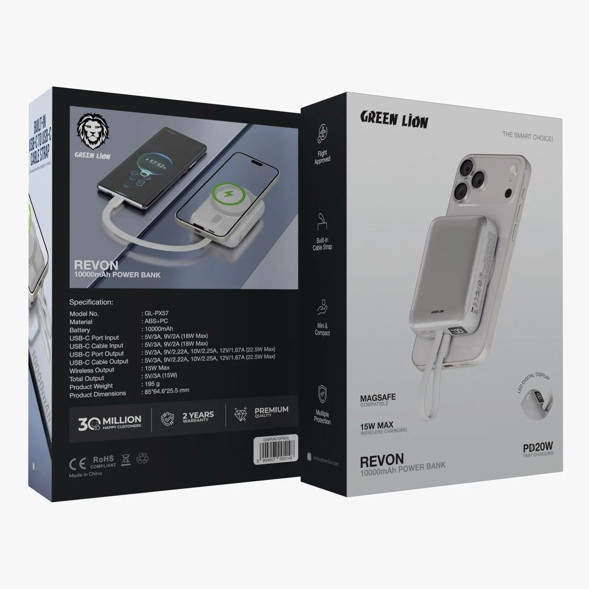 Green Lion Revon 10000 m Ah Power Bank PD 20 W - Silver – image 2