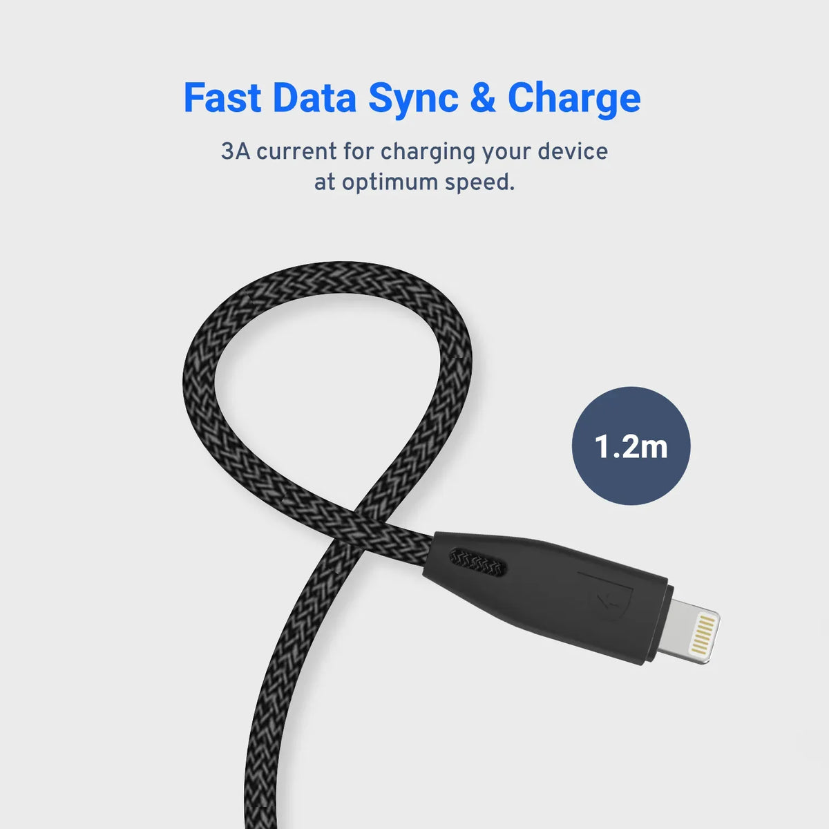 Powerology Braided USB-A to Lightning Cable - Black – image 8