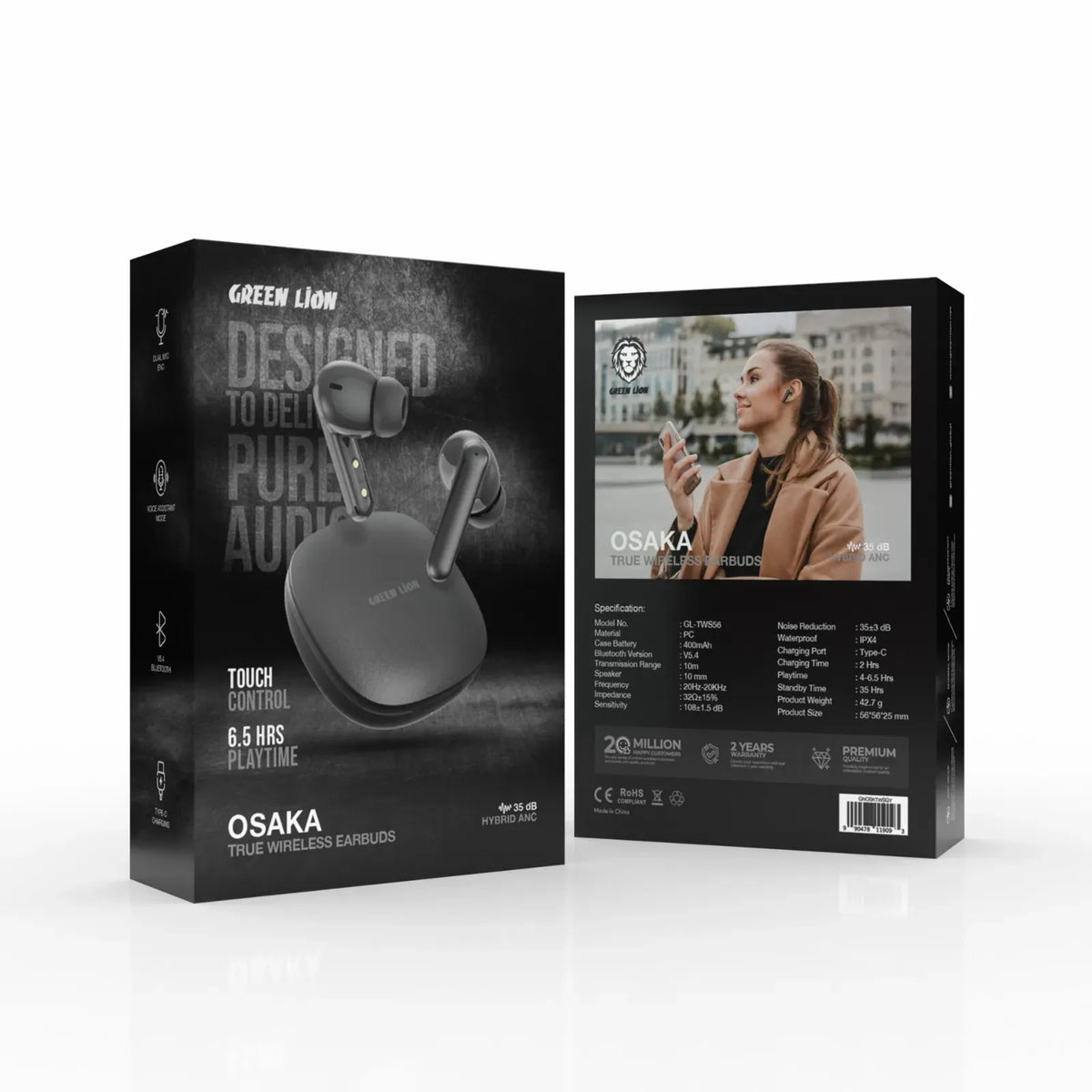 Green Lion Osaka True Wireless Earbuds - Gray – image 3