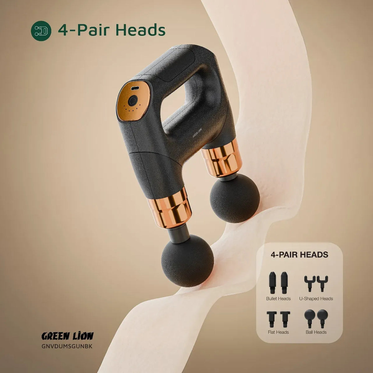 Green Lion Vibe Pro Dual Head Massage Gun - Black – image 14