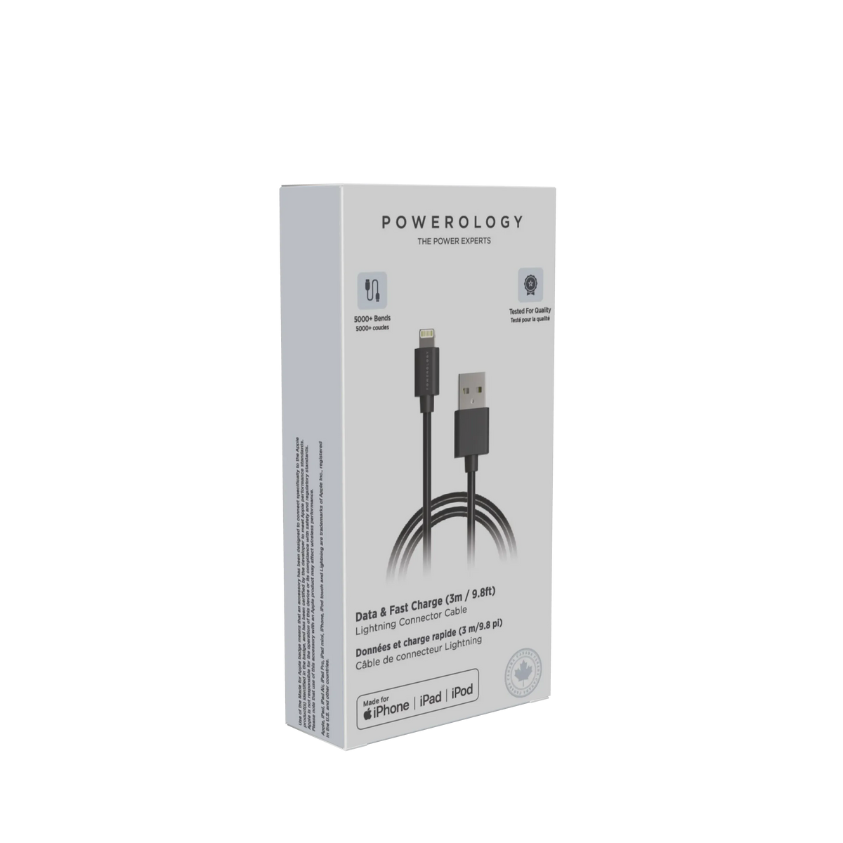 Powerology USB A to Lightning Cable 3m Black – image 5