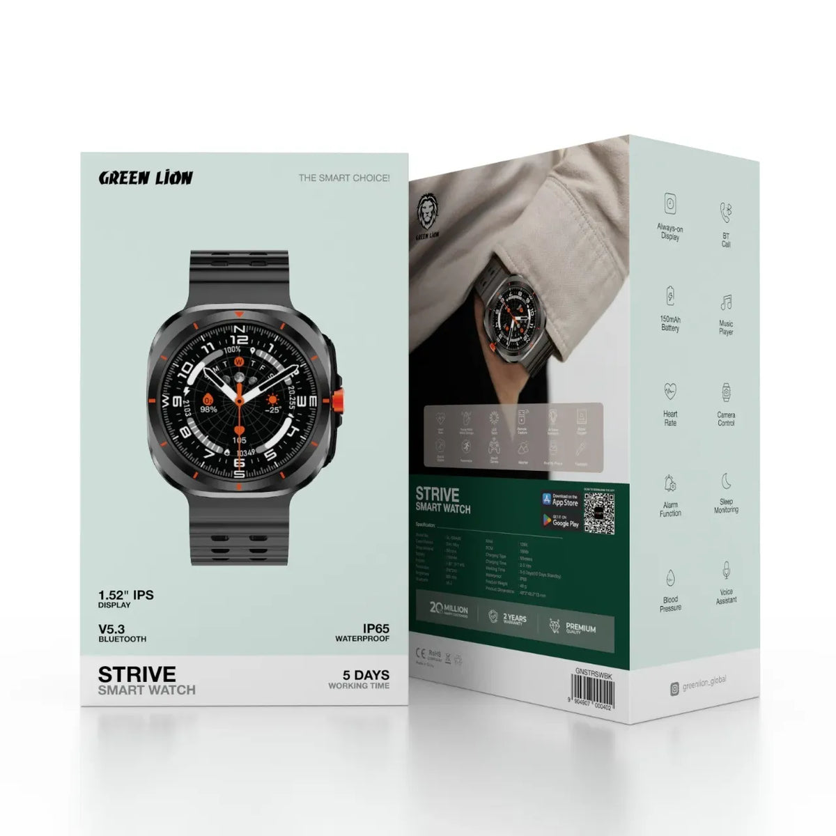 Green Lion Strive Smart Watch - Black – image 3