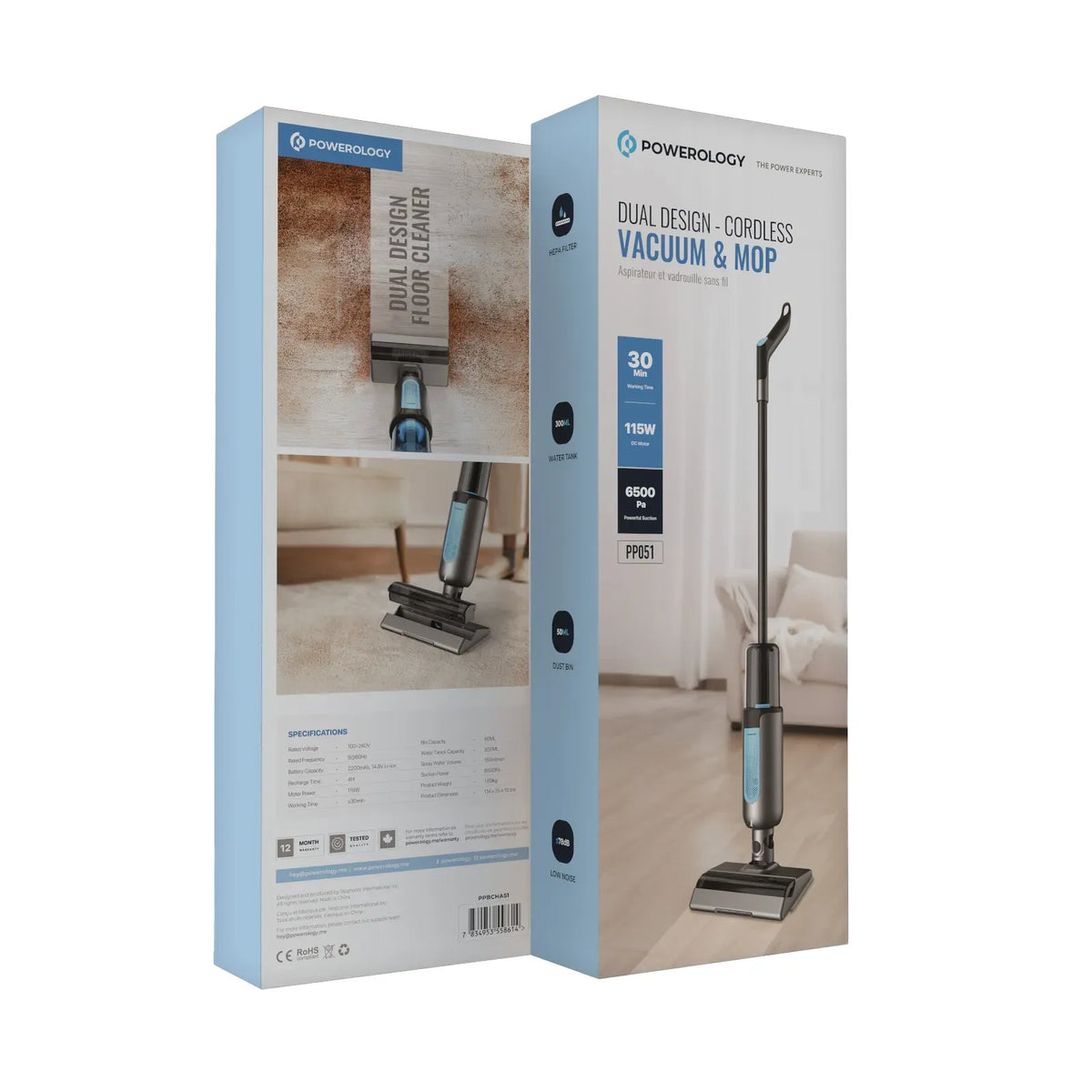 Powerology Dual Design Cordless Vacuum Mop Black – image 20
