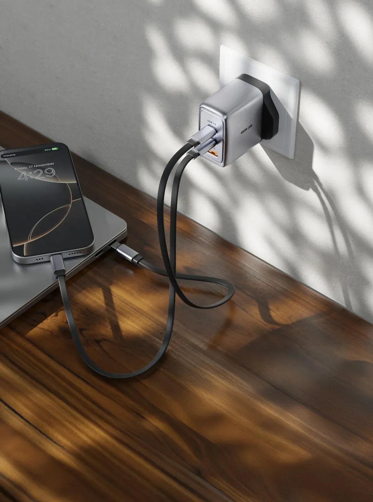 Green Lion Gan Premium Uk Plug Wall Charger 65w Gray – image 5